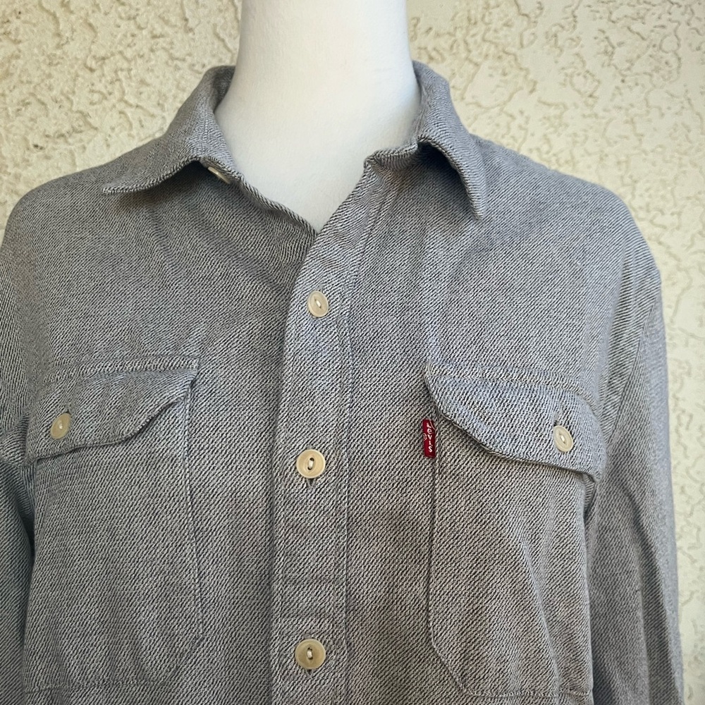Levi's Gray cotton flannel flap pocket size M. - Picture 3 of 8